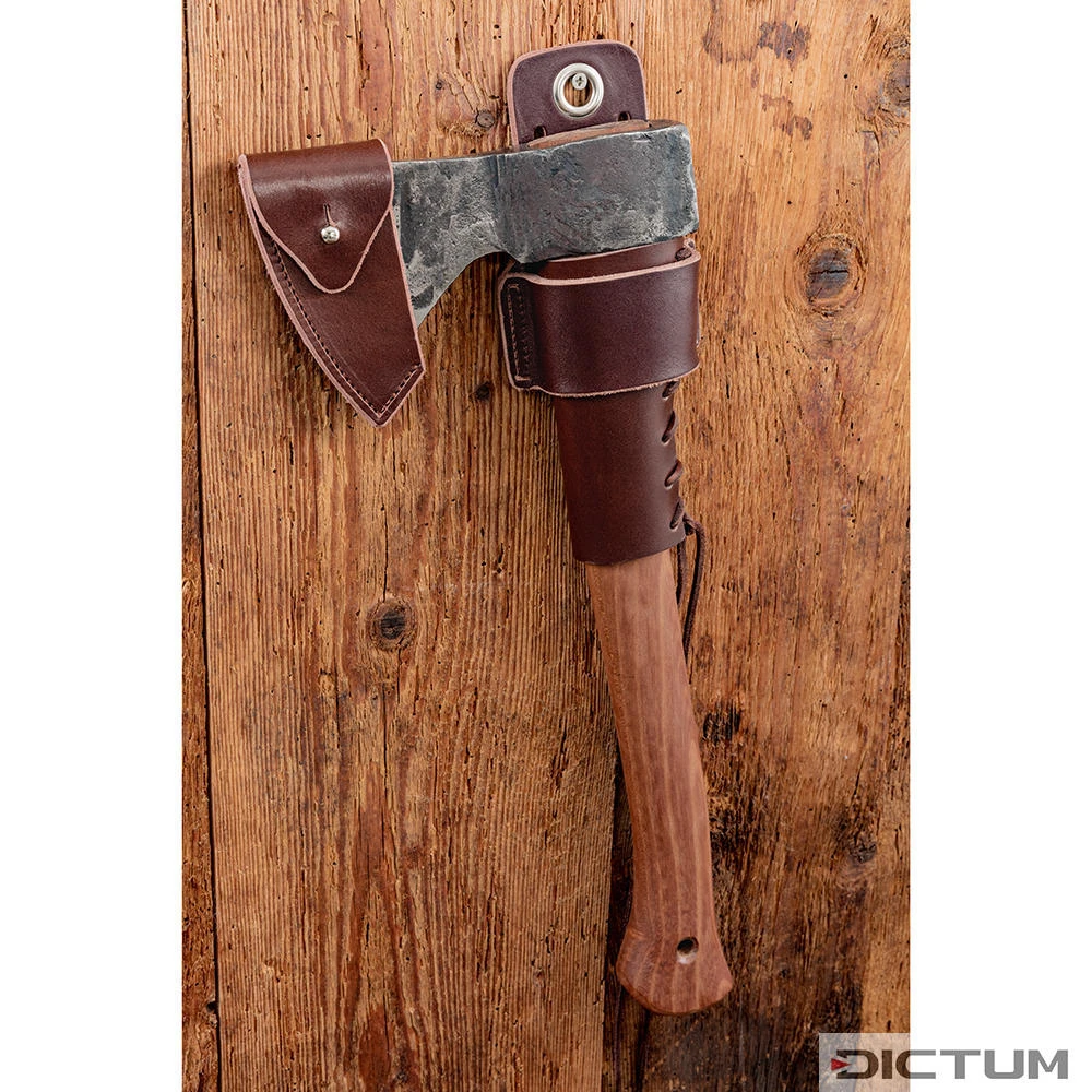 Rev. En Cuir P. Manche De Hachette Forestière DICTUM, Cuir De Bovin, Brun Foncé – Image 4